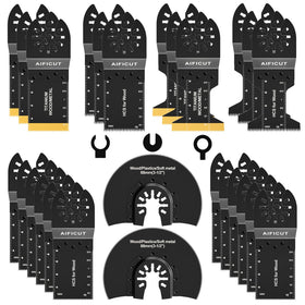 AIFICUT 26pcs oscillating blades kit cover image, versatile for wood, metal, and plastic