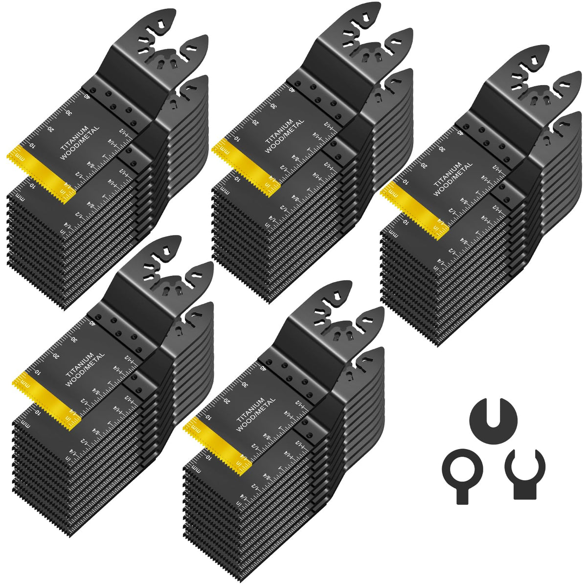 AIFICUT 50pc titanium oscillating blades pack for versatile DIY cutting tasks