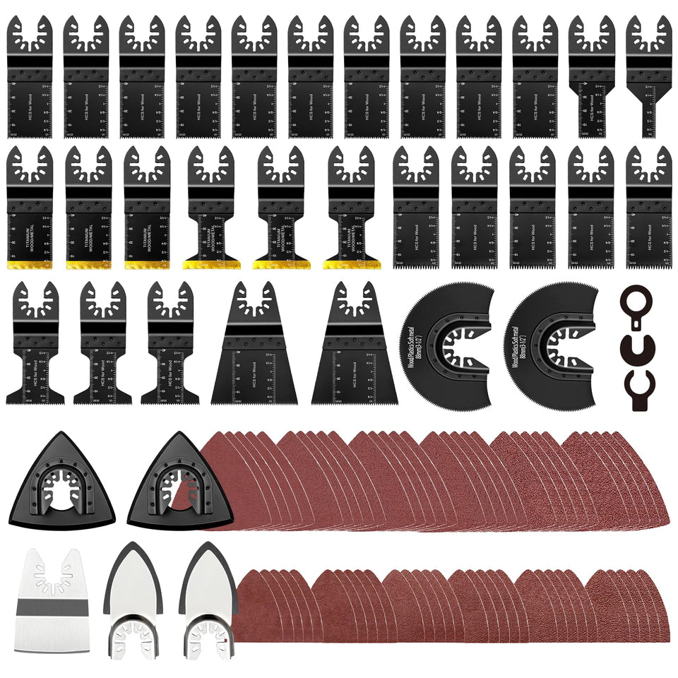 AIFICUT 98pcs blades set for wood cutting enables precise, clean cuts in wood projects.