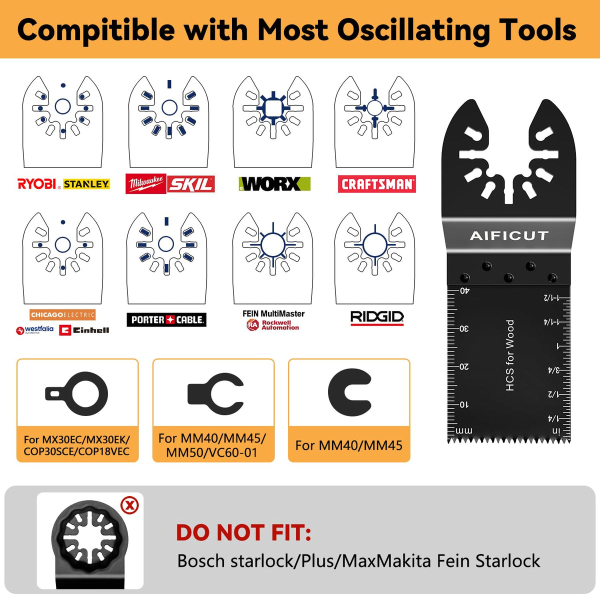 AIFICUT easy-installation blades save time during quick repairs.