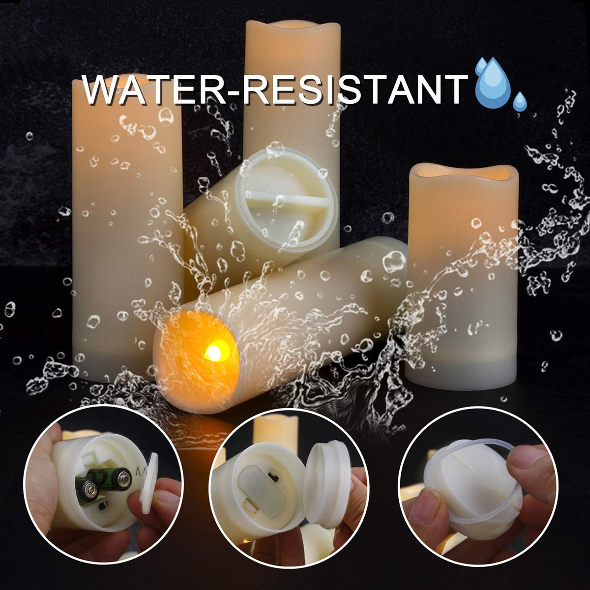 Aignis warm white flicker candle for cozy evenings at home.
