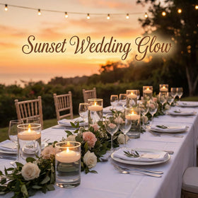 Aignis wedding centerpiece candles provide upscale glow for formal dinners.