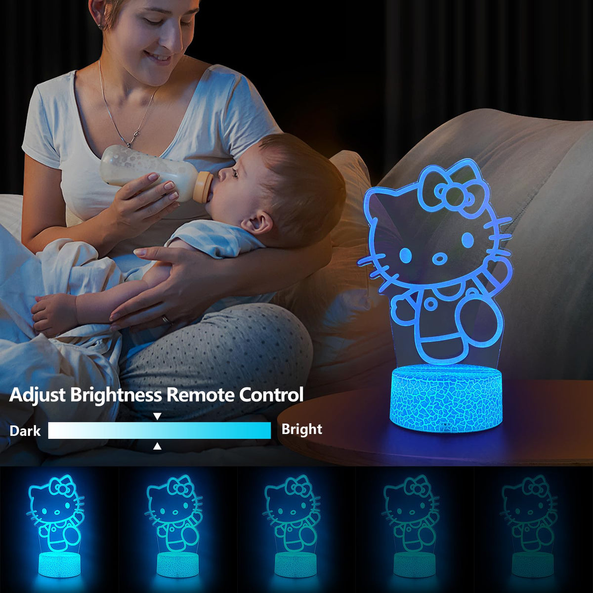 AIHYING bedside cat night light provides a soft, energy-efficient glow.