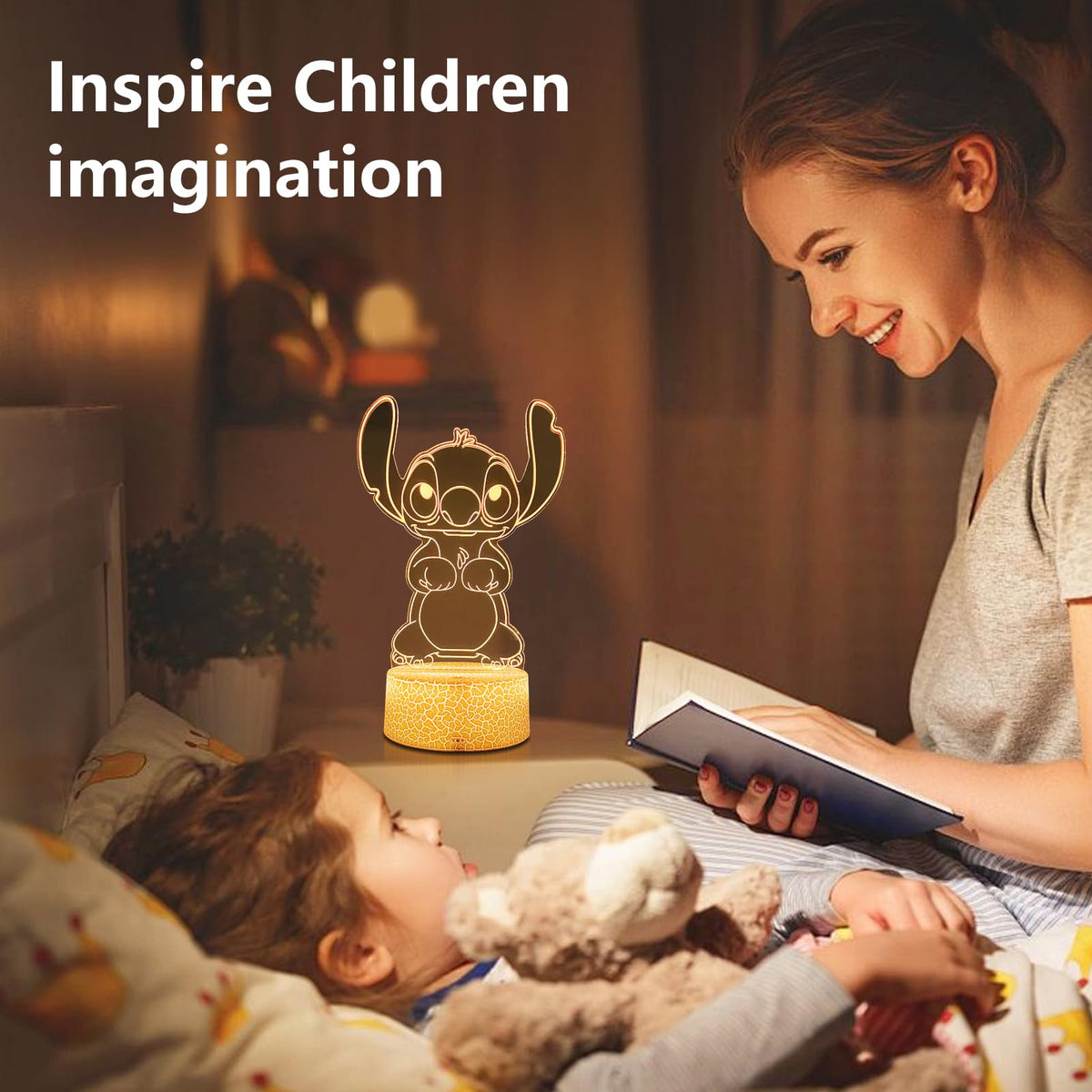 AIHYING Compact night light fits desks and shelves.