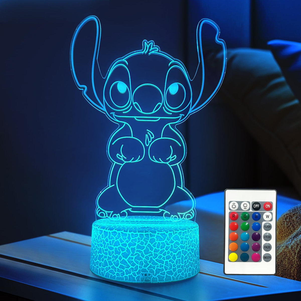 AIHYING 3D illusion night light creates magical bedtime ambiance.