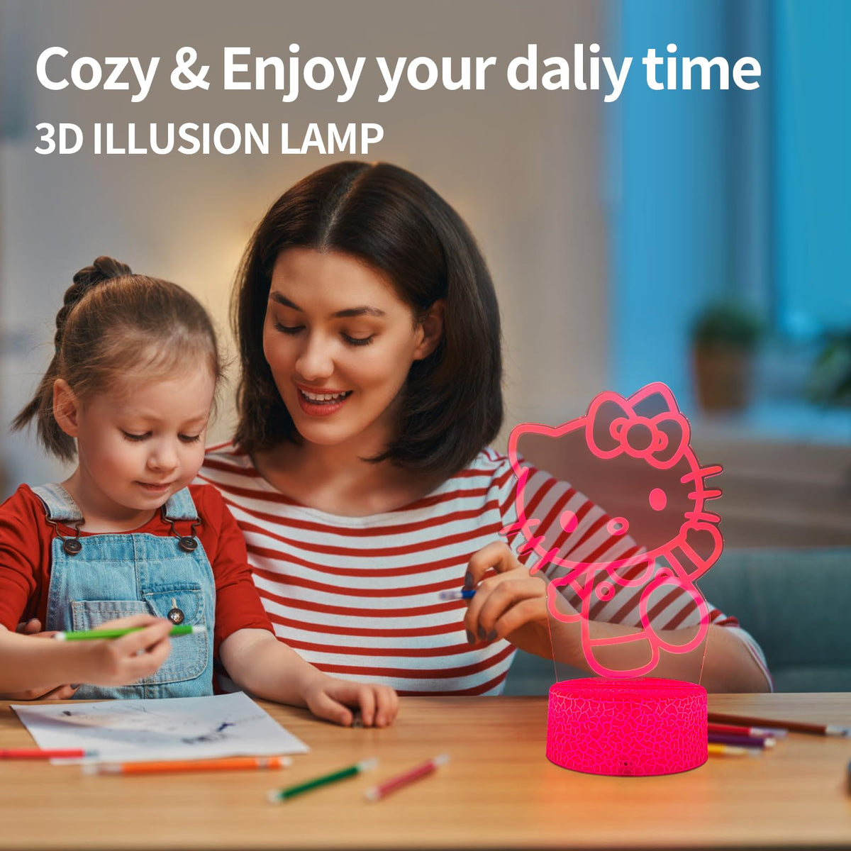 AIHYING kids bedroom lamp doubles as decor and night companion.