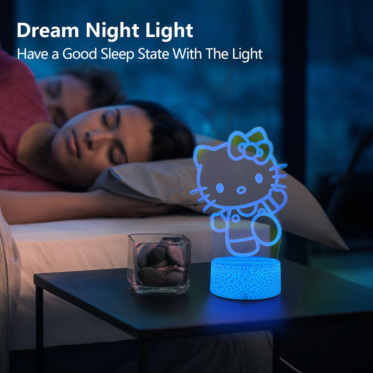 AIHYING LED night light powers via USB or three AA batteries.