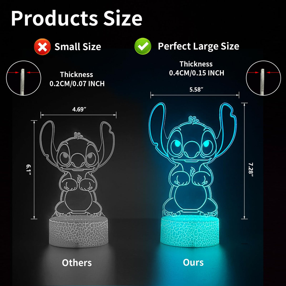 AIHYING Night light with remote control for convenient color changes.