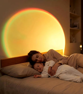 AIHYING Sunset Lamp fits nightstands or desks with compact 10.6-inch height.