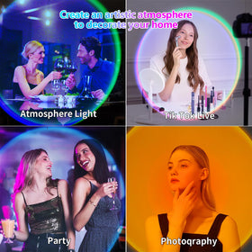 AIHYING Sunset Lamp enhances bedroom decor with color-changing glow