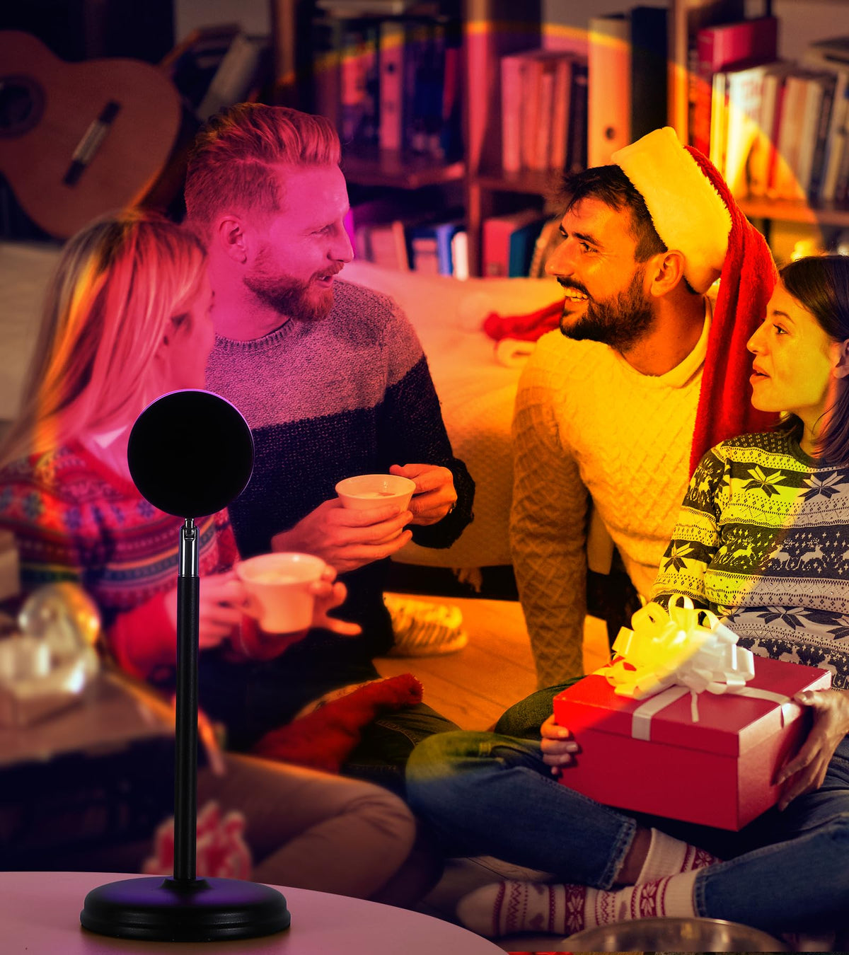 AIHYING Sunset Lamp USB-powered for easy placement anywhere indoors.