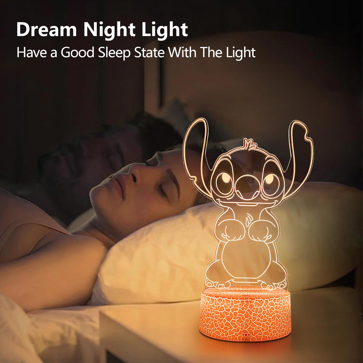 AIHYING USB or battery-powered night light adapts to any setup.