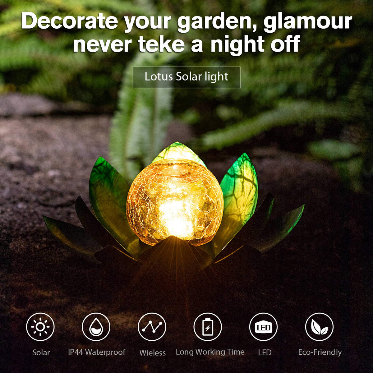 AIINY blue metal lotus flower light enhancing patios and walkways