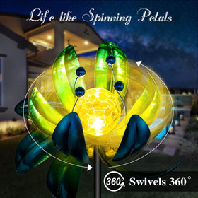 AIINY colorful spinning windmill lotus decor adds dynamic, eye-catching color to your outdoor space.