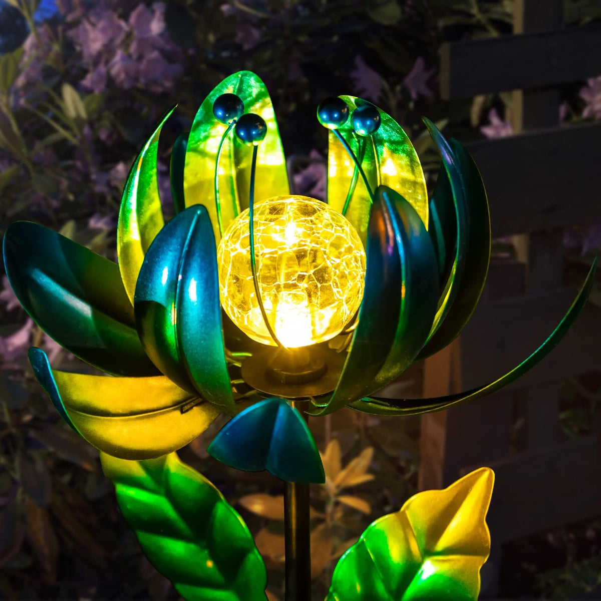 AIINY cracked crystal ball LED illuminator casts romantic shadows along your walkway.