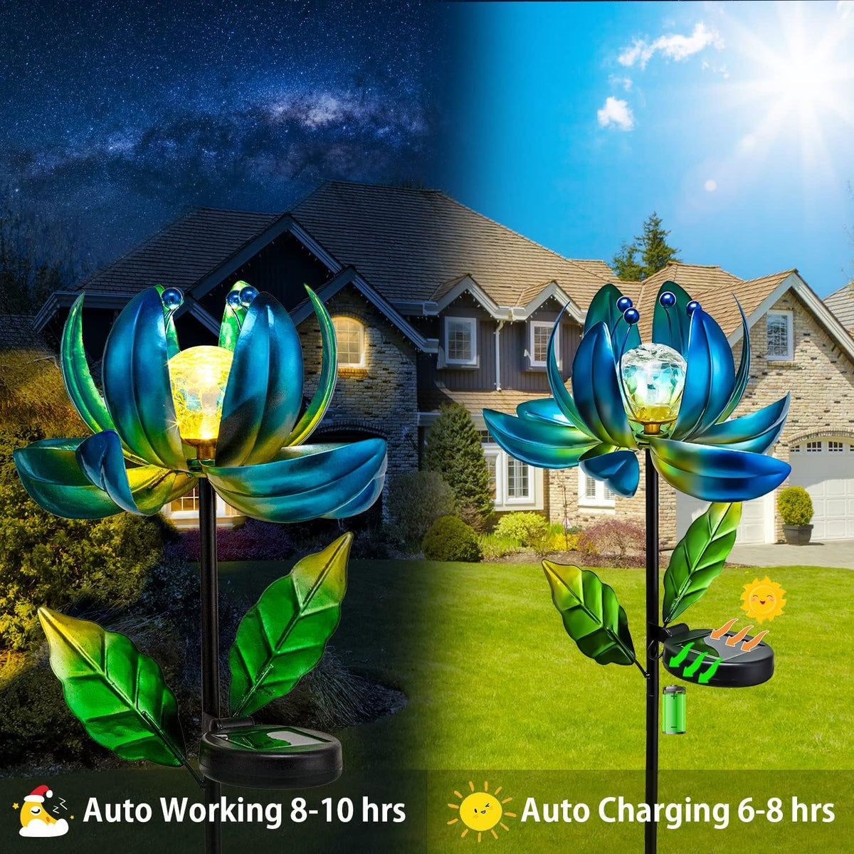 AIINY metal flower sculpture decor serves as a stylish yard accent and gift idea.