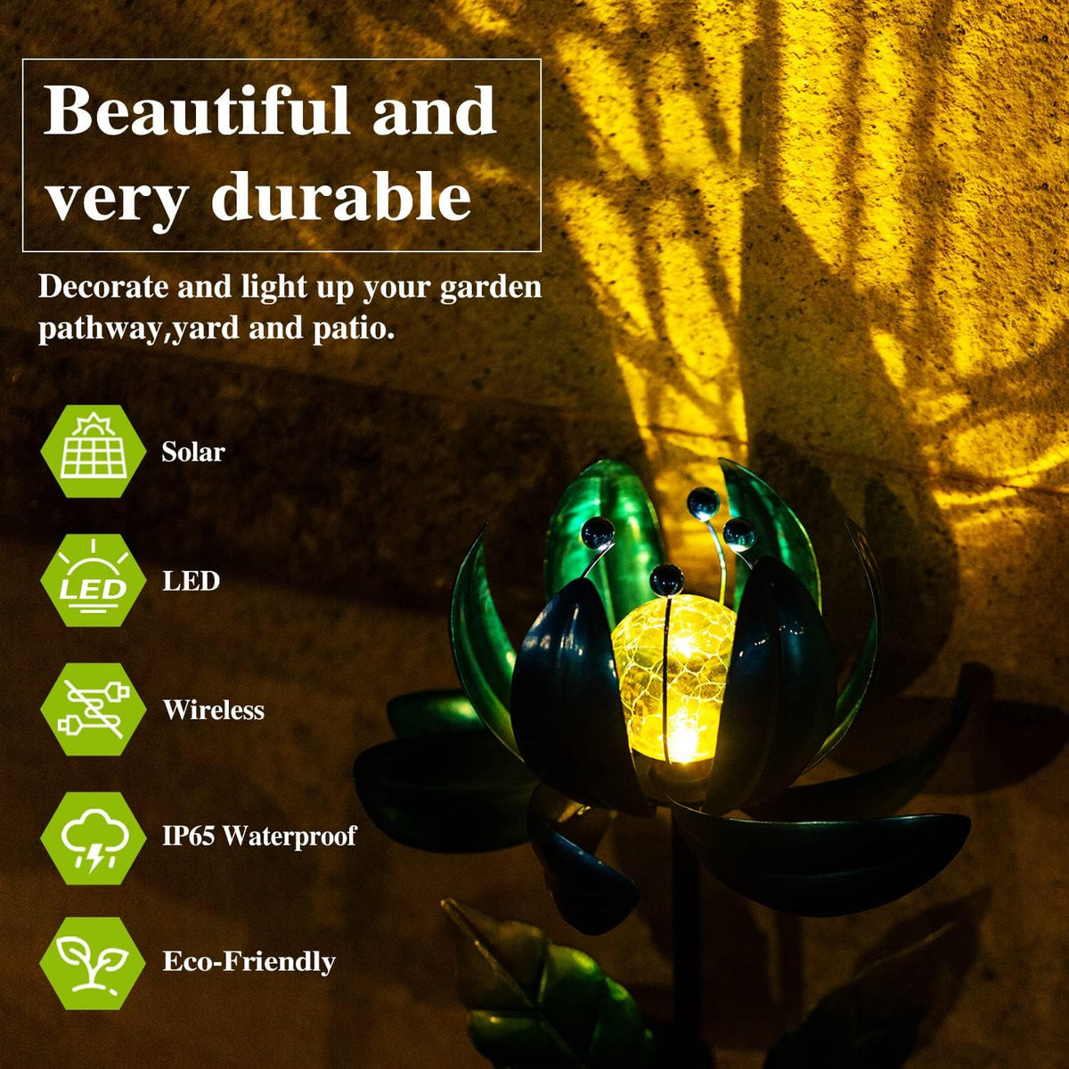 AIINY outdoor waterproof stake light withstands weather for year-round garden ambience.