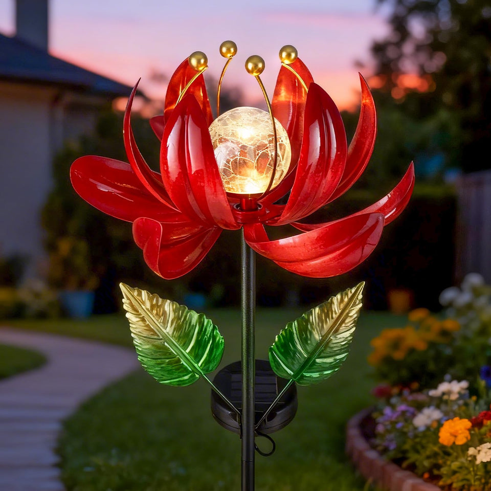 AIINY solar lotus windmill lights up patios with mesmerizing shadow patterns.