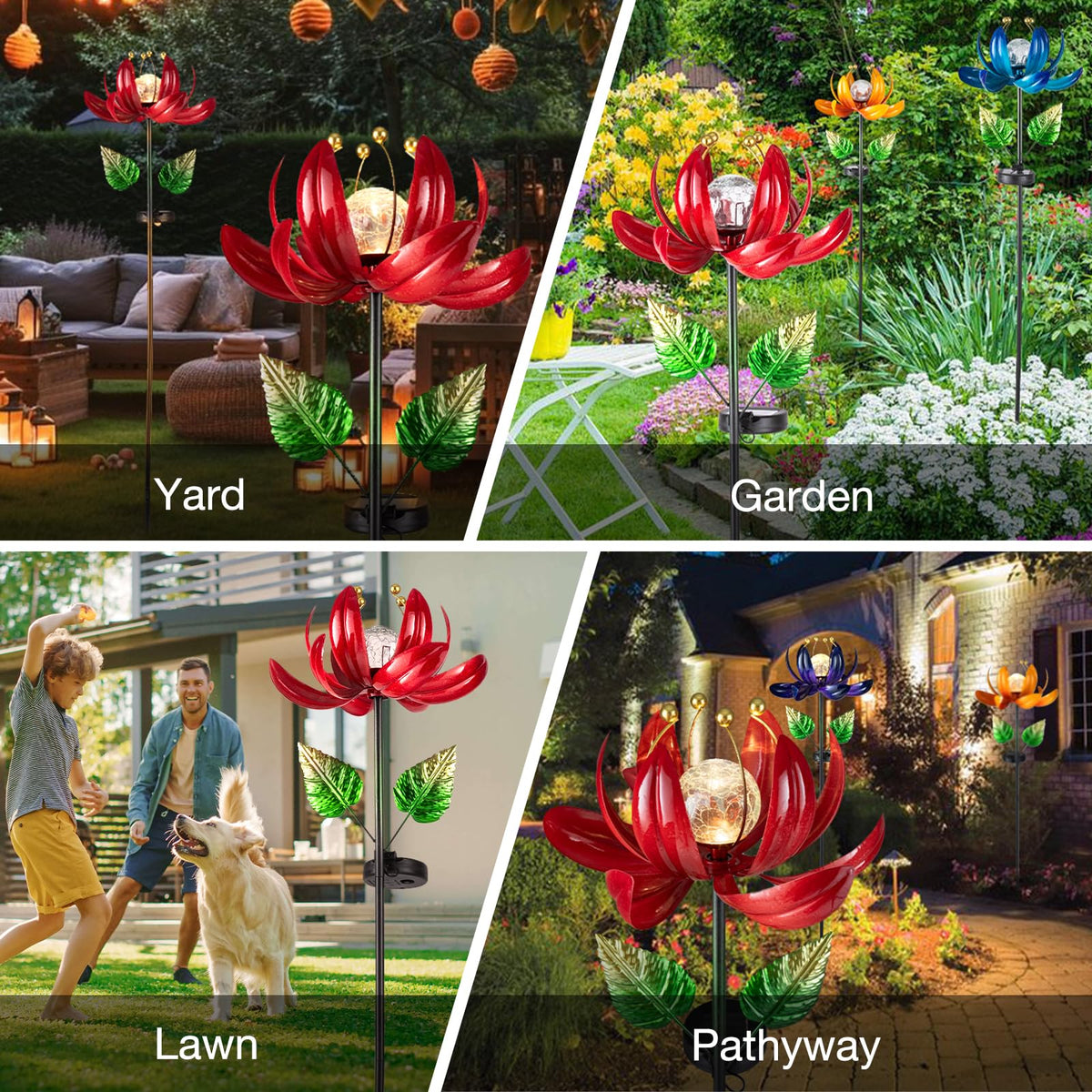 AIINY weatherproof metal withstands rain, snow, and sun for year-round decor.