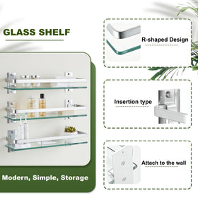 AIJALY shelf with 30-pound capacity supports heavier toiletries.