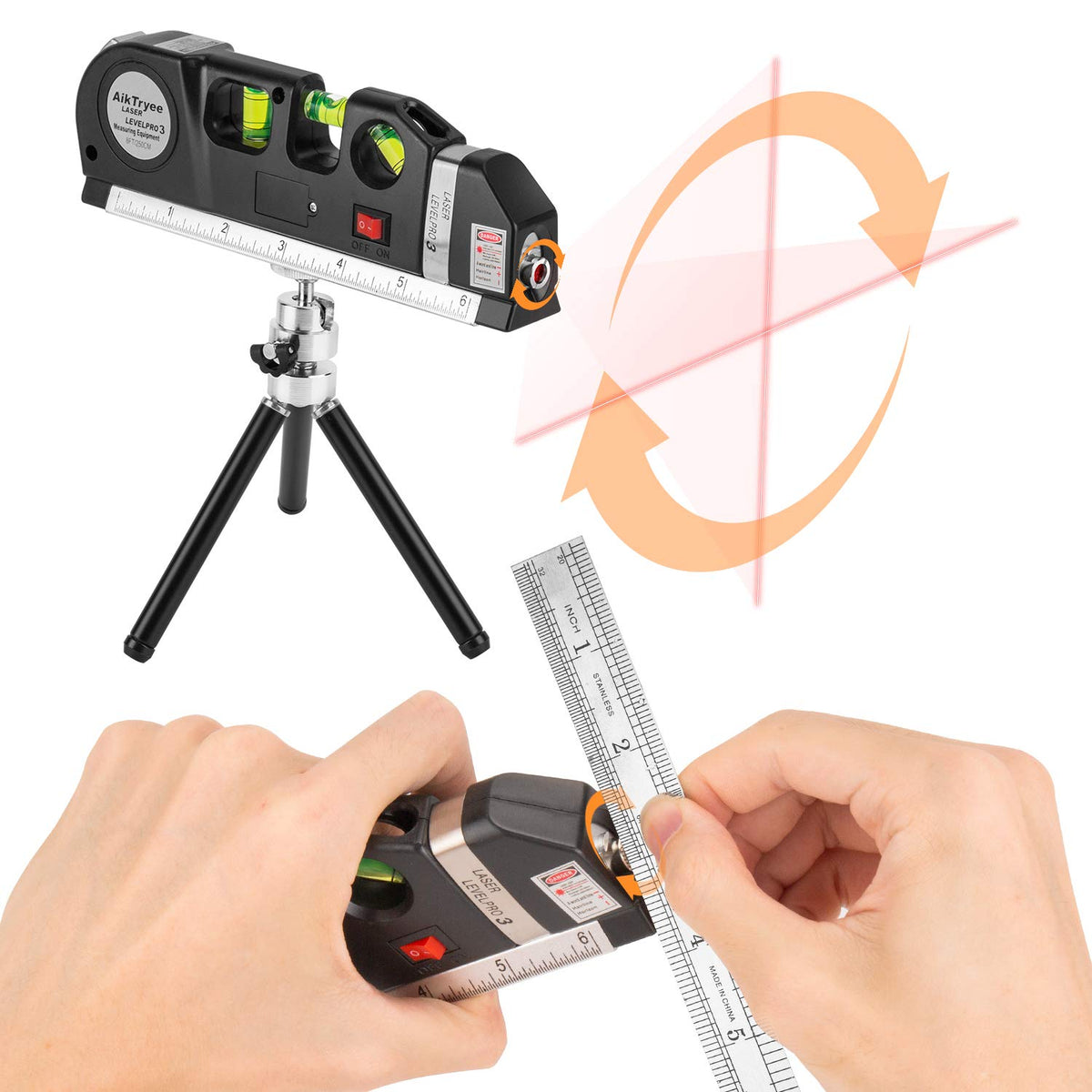 AikTryee laser level tool vertical line alignment for plumb walls