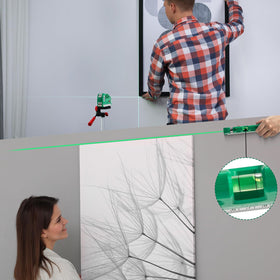 AikTryee level tool includes an 8-foot measuring tape for spacing