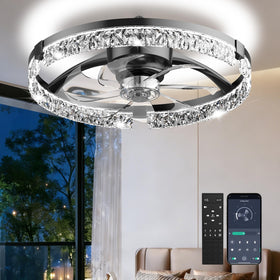AIKVSXER 20-inch ceiling fan with light remote for versatile room comfort.