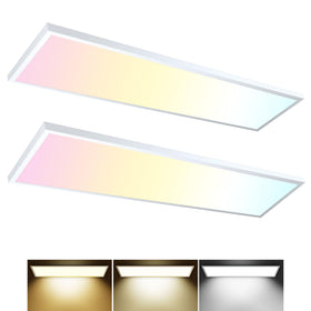 AIKVSXER 2PACK 1x4 LED flat panel light package for bright kitchens and garages.