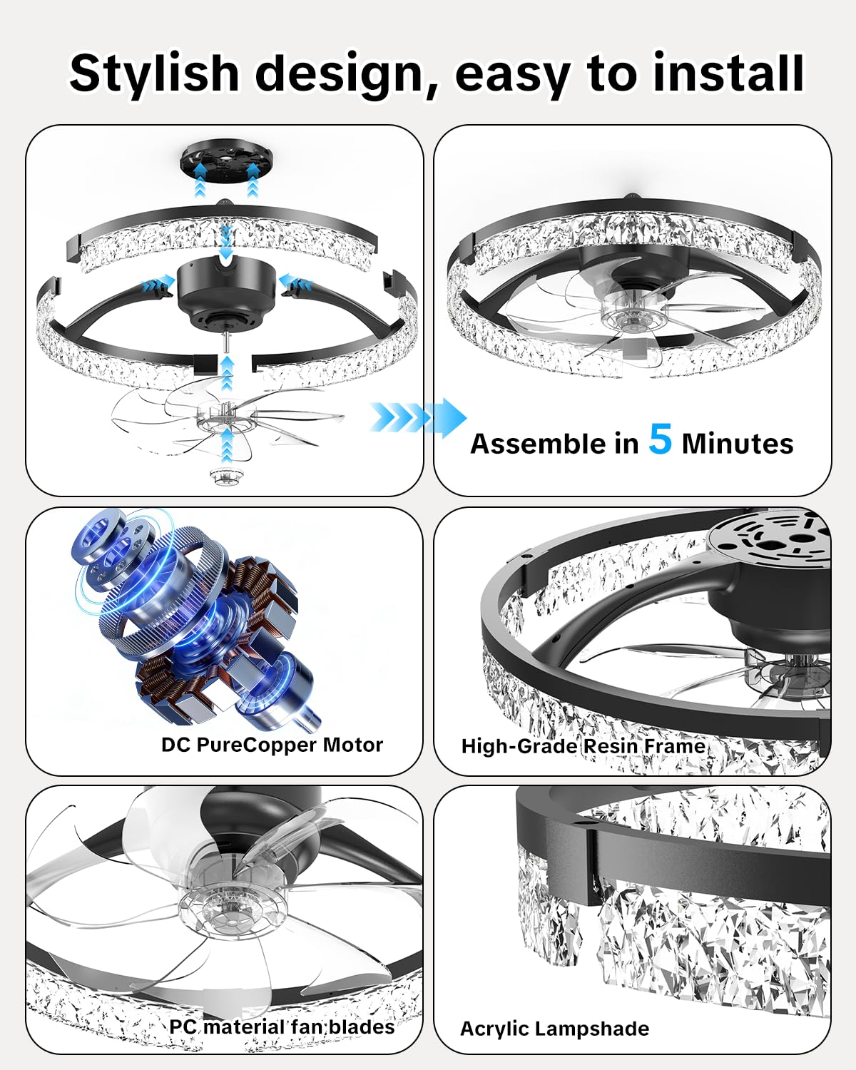 AIKVSXER dimmable LED light range 3000K-6500K for every mood.