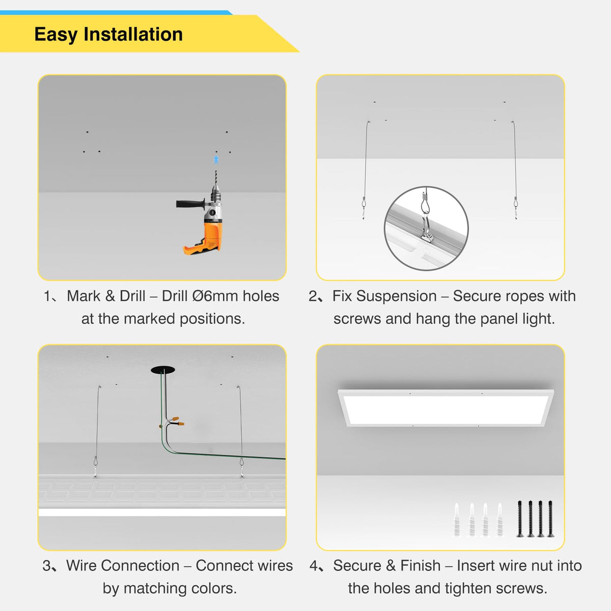 AIKVSXER easy installation on cement, wood, or drywall surfaces.