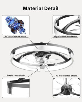 AIKVSXER quiet DC motor detail ideal for bedrooms.