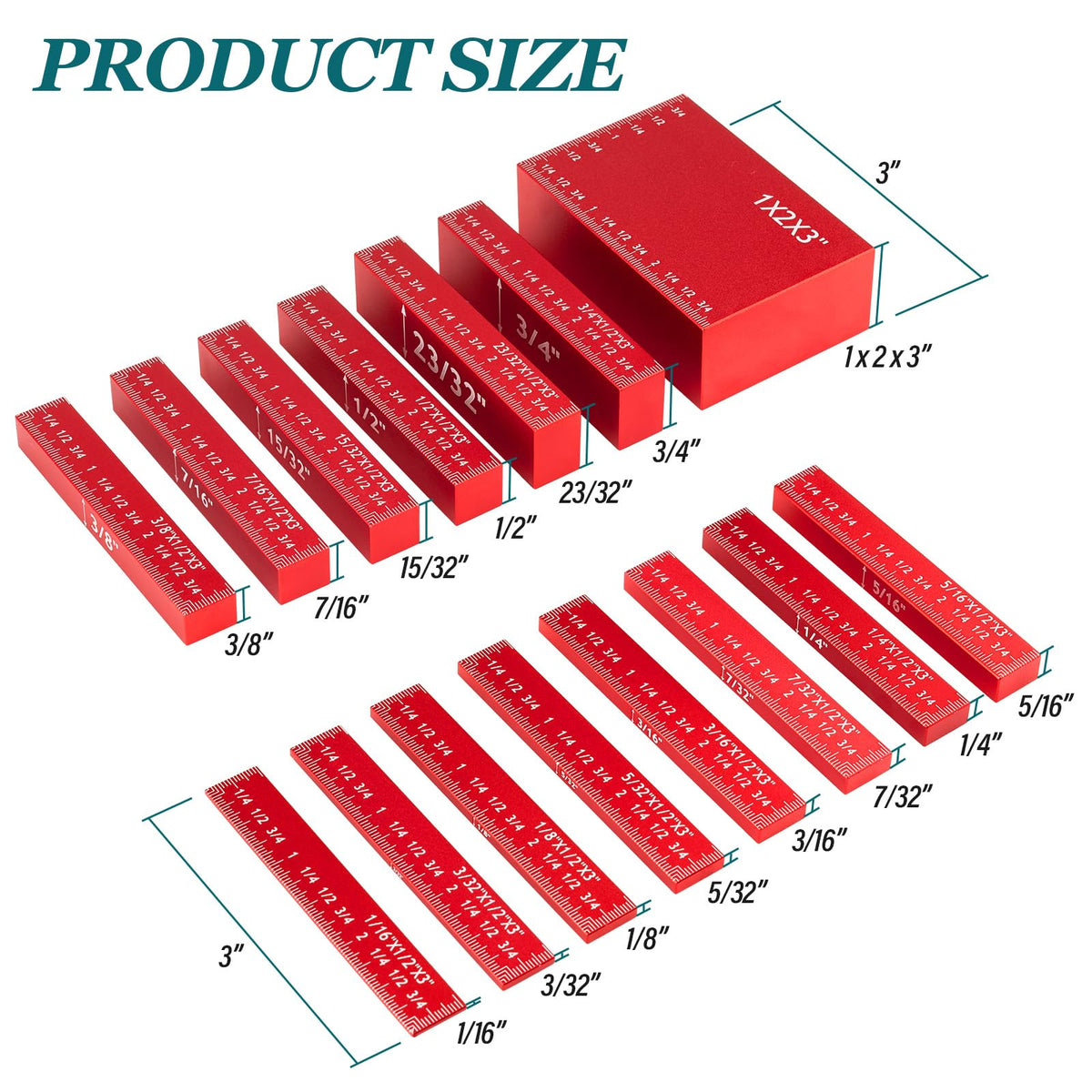 Aikyciu Setup Blocks with 3 inch length enable quick, repeatable measurements.