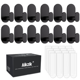 Aikzik black towel hooks set mounted on wall for tidy towels and easy access