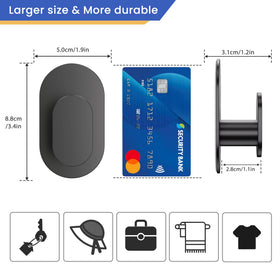Aikzik large adhesive surface wall hook demonstrating strong hold.