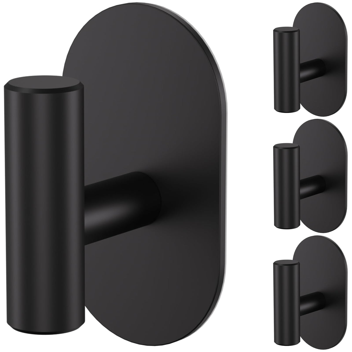 Aikzik black heavy-duty adhesive hook for towels and robes