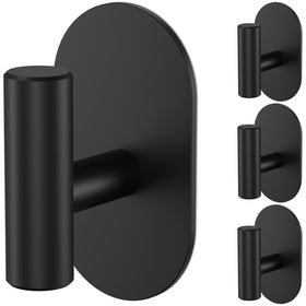 Aikzik black heavy-duty adhesive hook for towels and robes