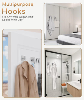 Aikzik wall hooks in a bathroom setup for towels and robes.