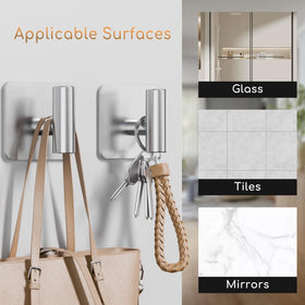 Aikzik hooks in a kitchen setup for towels and aprons.