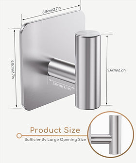 Aikzik stainless steel hooks with 26lb capacity for bathroom use.