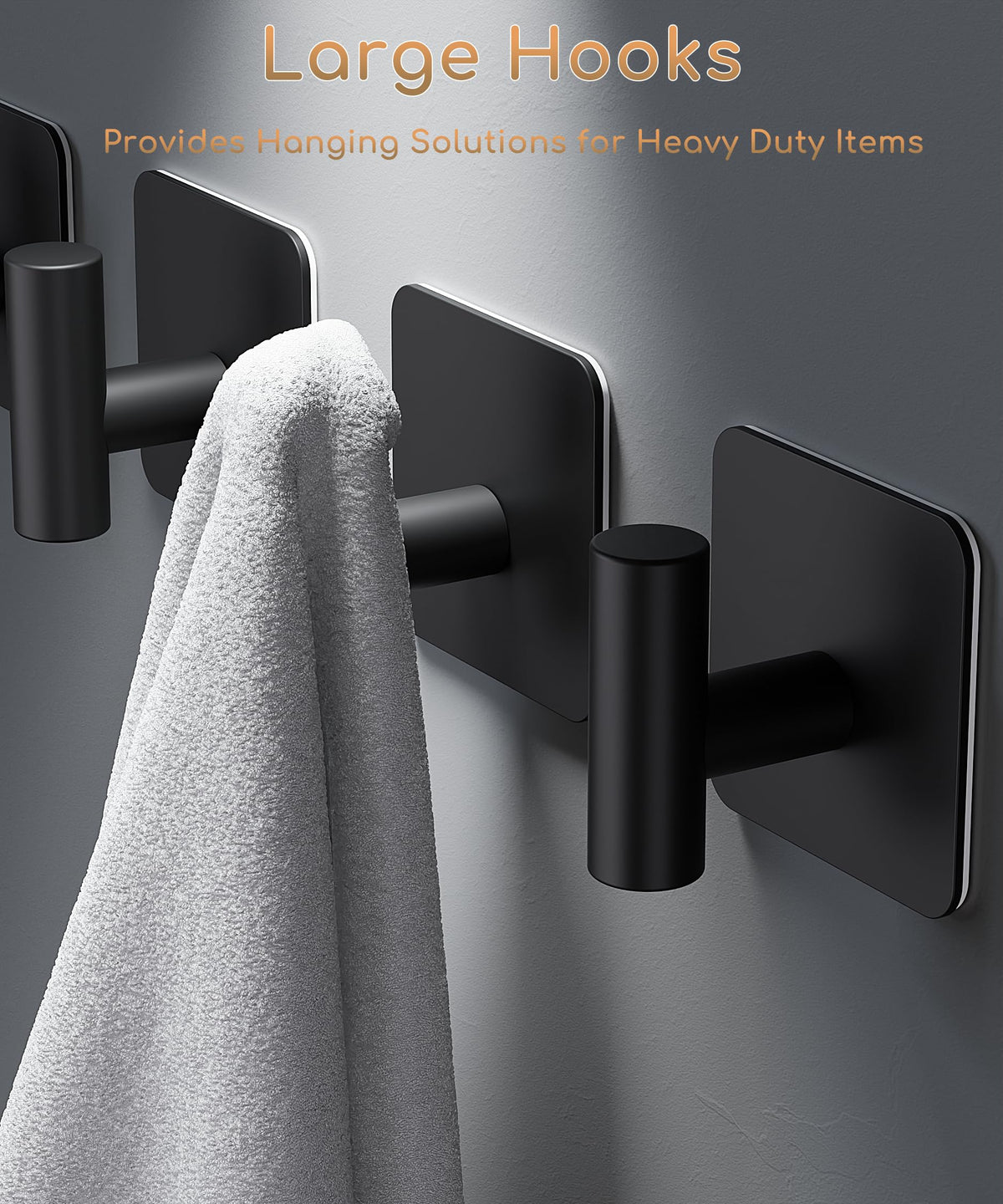 Aikzik stainless steel hooks with matte black finish for towels and robes