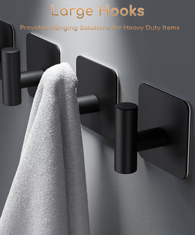Aikzik stainless steel hooks with matte black finish for towels and robes