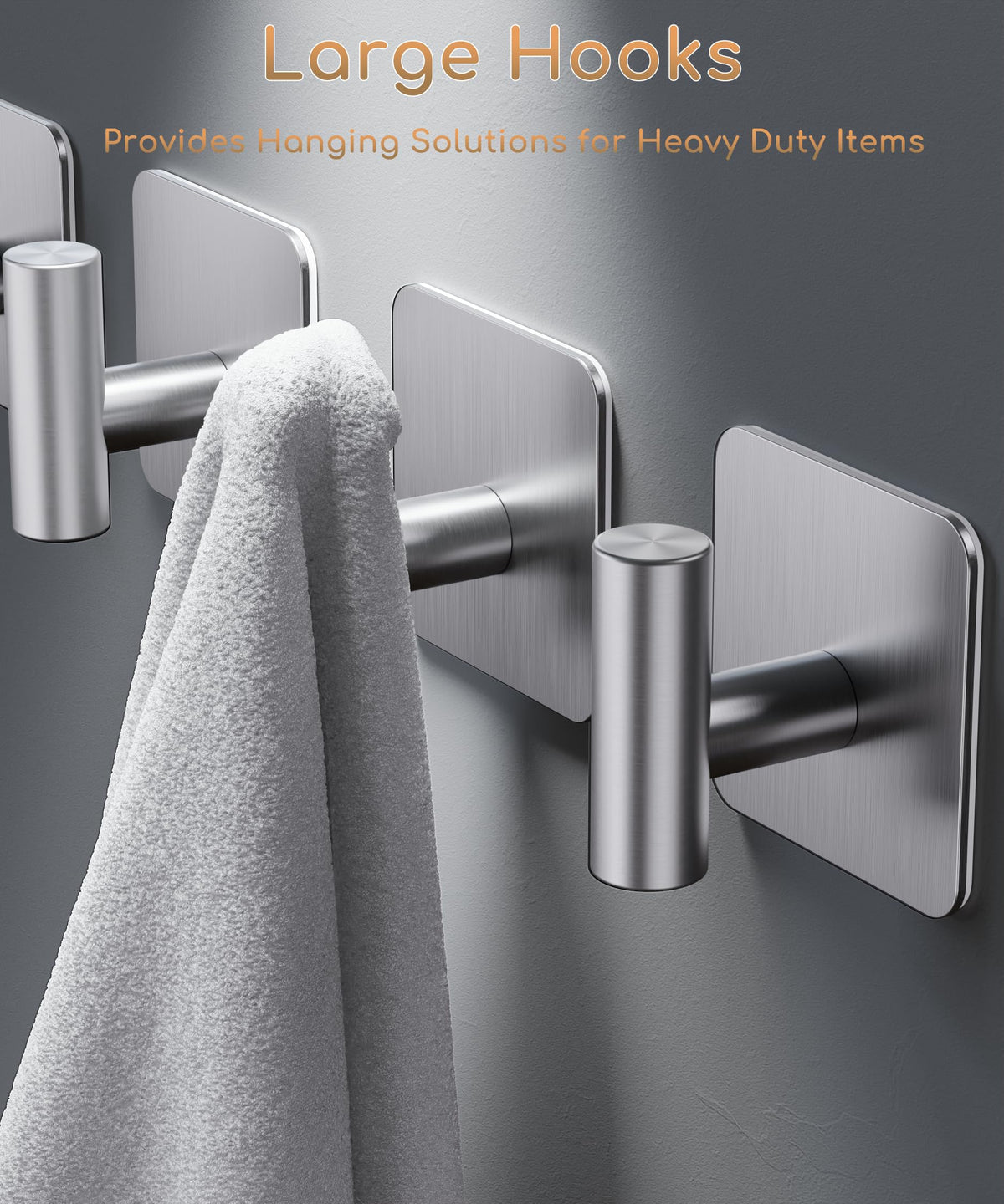 Aikzik waterproof adhesive pads securing hooks in humid bathroom conditions.