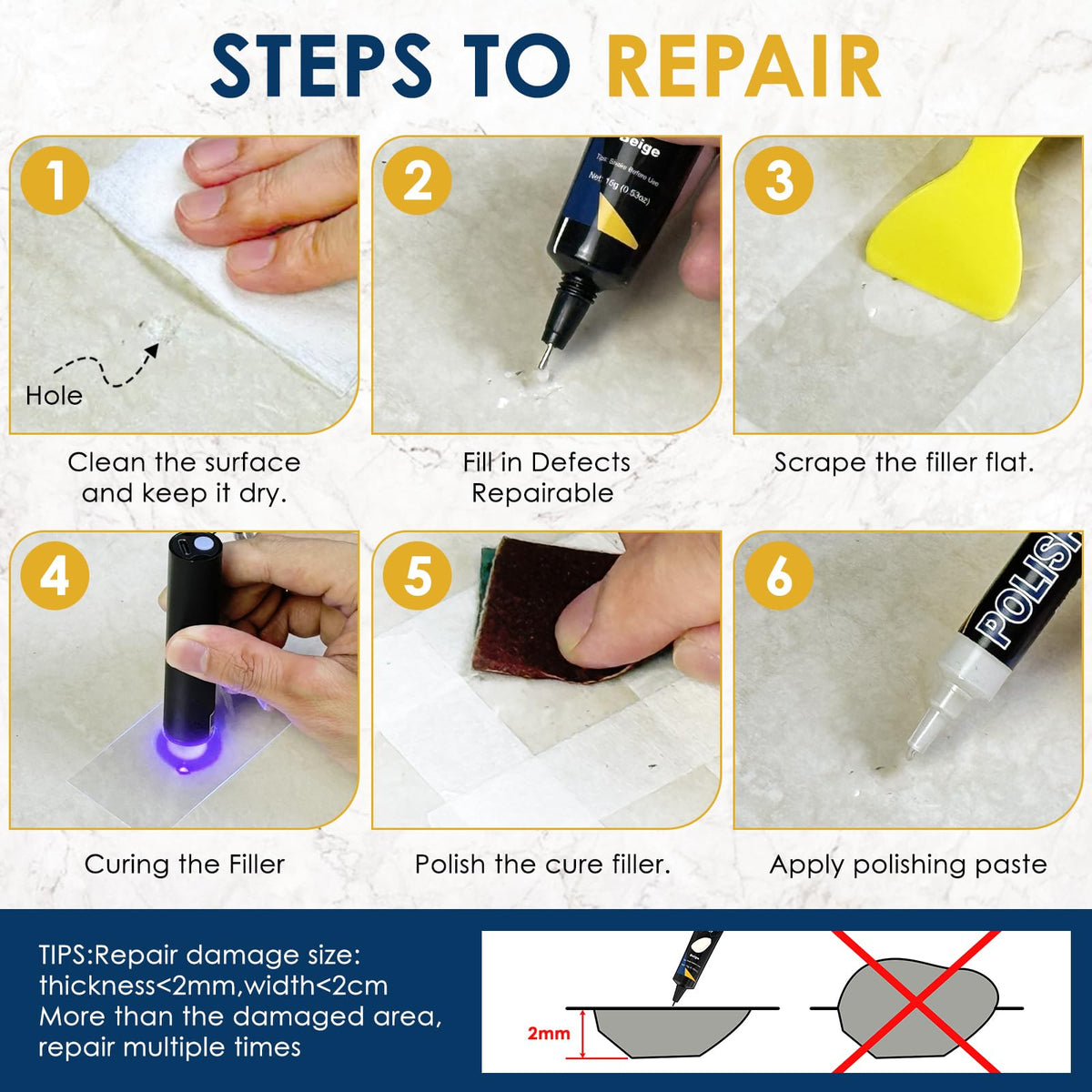 Ailiaili UV light included speeds curing for quick fixes on chips and scratches