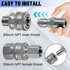 Ailbiuko 3/8 inch NPT thread compatibility for reliable high-pressure connections.