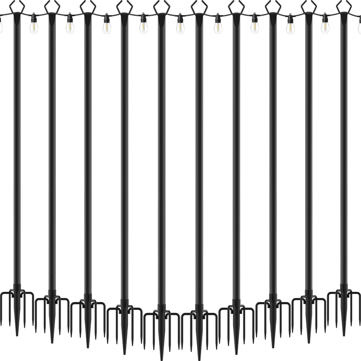 AILBTON 10ft string light pole for sturdy outdoor lighting setups