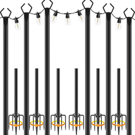 AILBTON 10ft string light poles ready for installation on outdoor space