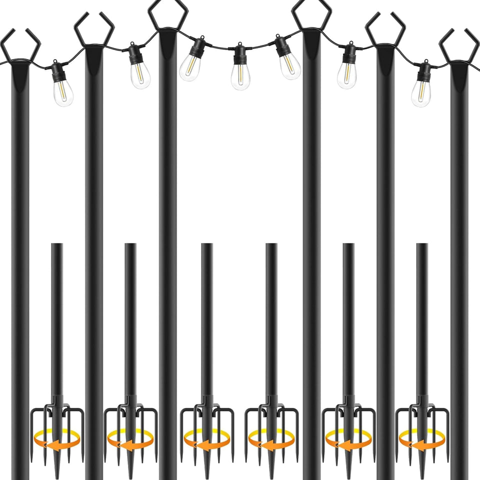 AILBTON 10ft string light poles ready for installation on outdoor space