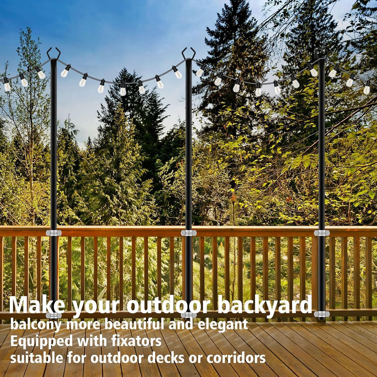 AILBTON backyard light decoration with integrated top and bottom for quick setup