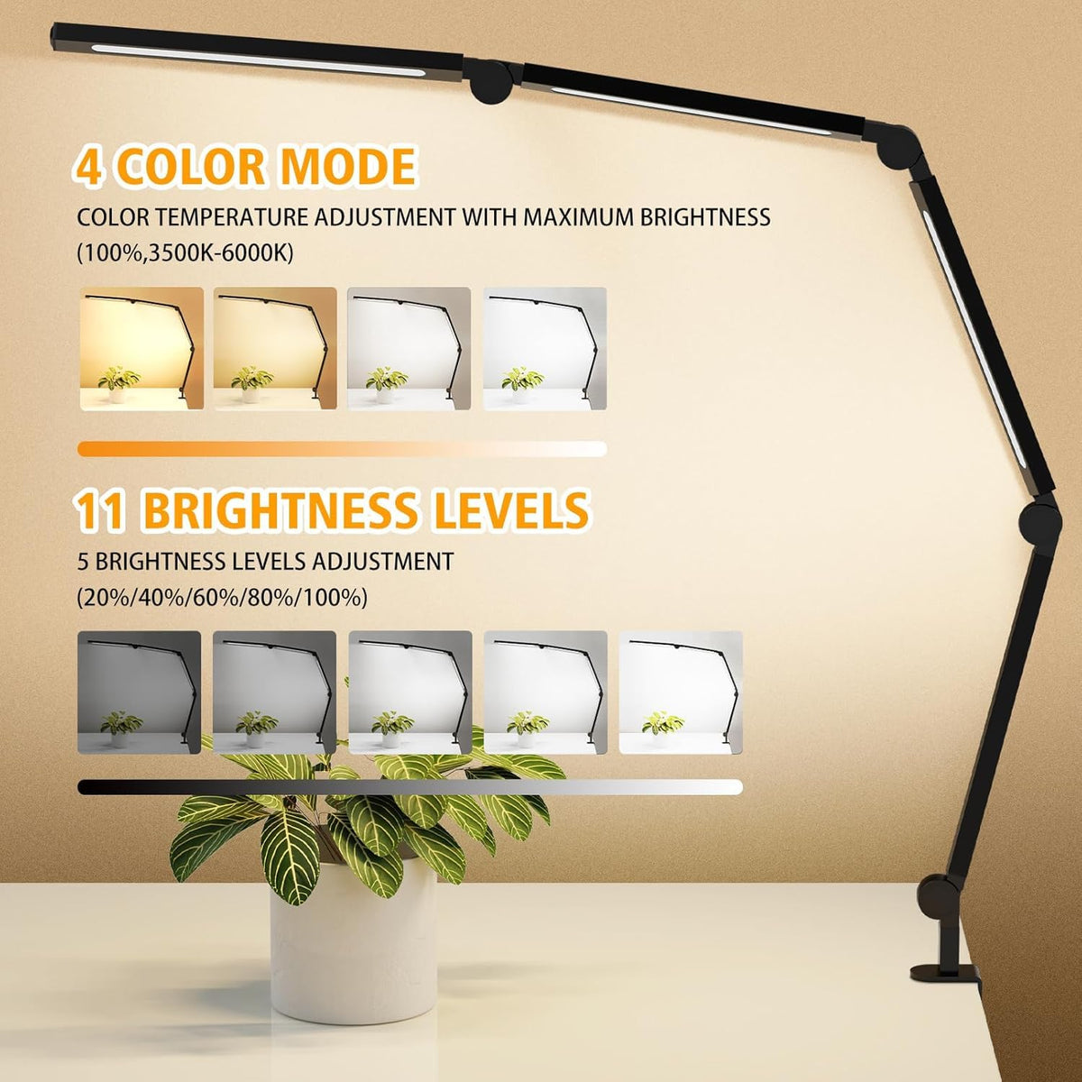 AILBTON lamp showing dimmable brightness for adaptable ambience.