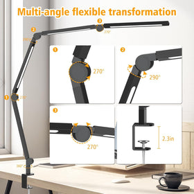 Durable clamp secures the AILBTON lamp on a busy desk to save space.
